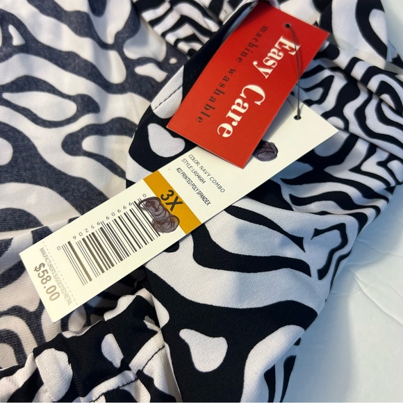 Rafaella woman Navy & White Mini Dress Sz.3XL Geographic Print New With … - Picture 12 of 16